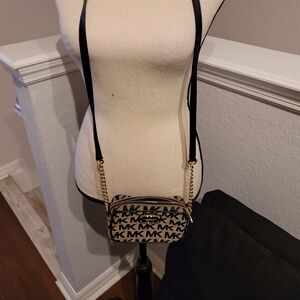 Michael Kors Black and Tan Crossbody Bag